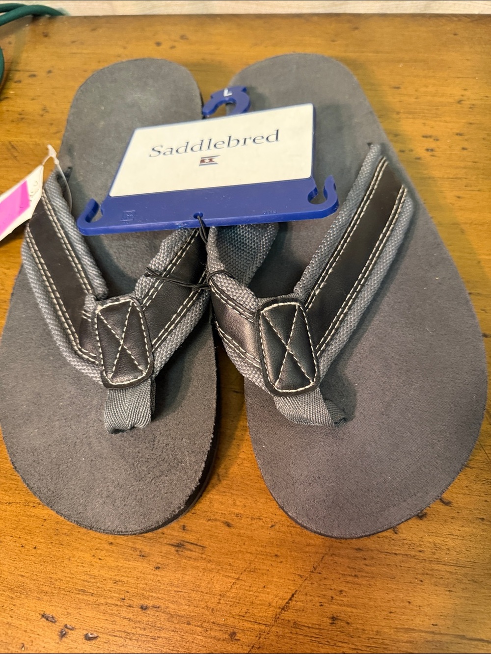 Saddlebred Gray Men’s Flip-Flops with Padded Straps